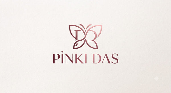 PINKI DAS butterfly monogram and wordmark